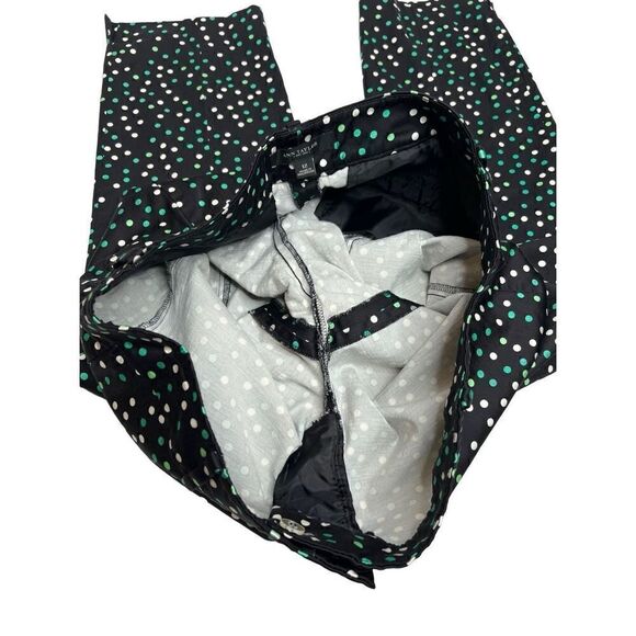 Ann Taylor green and white polka dot ankle pants with black background size 12 - Picture 6 of 13